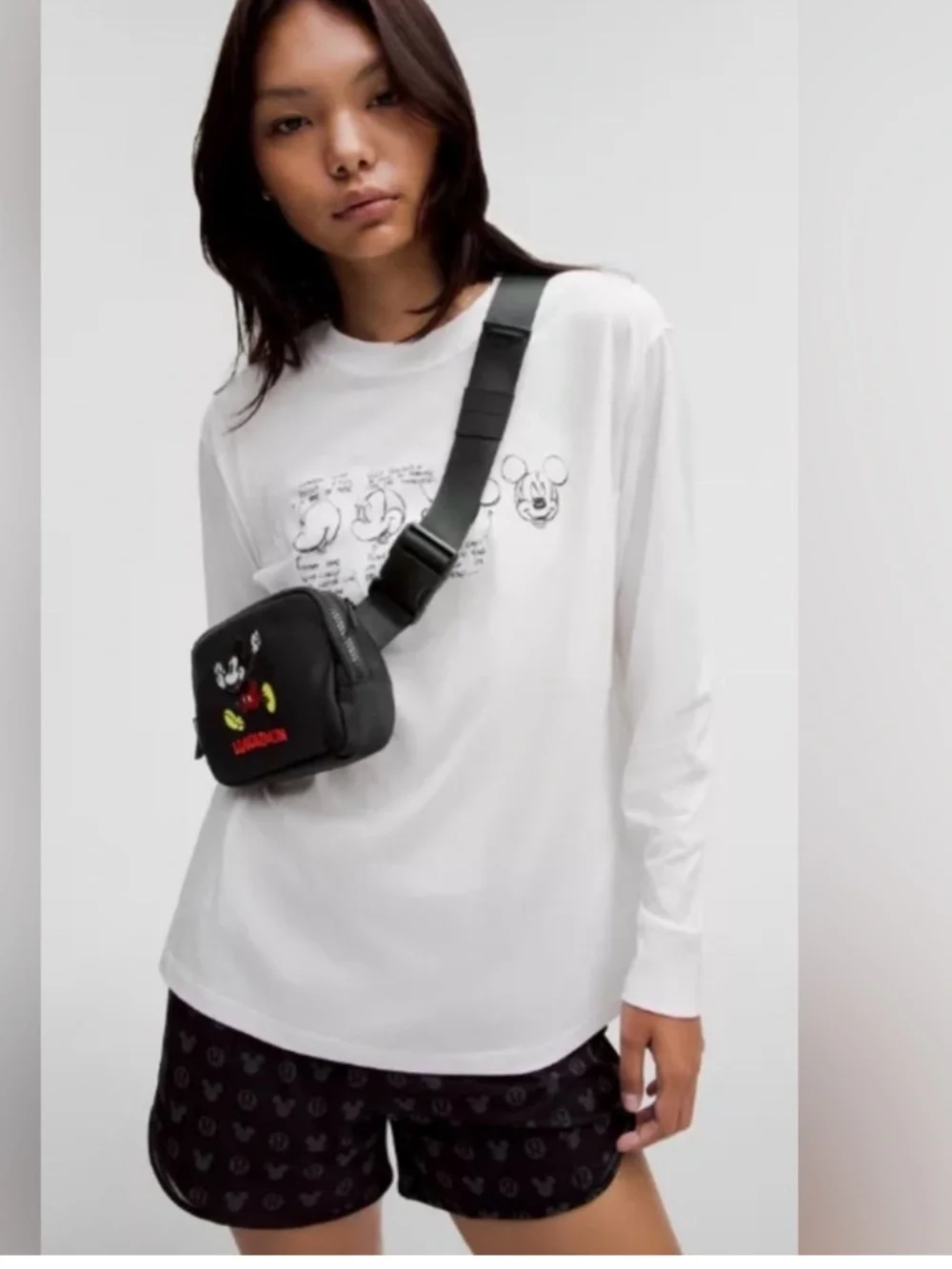 lululemon athletica Disney x lulule Black Crossbody Belt Bag 1L with Mickey